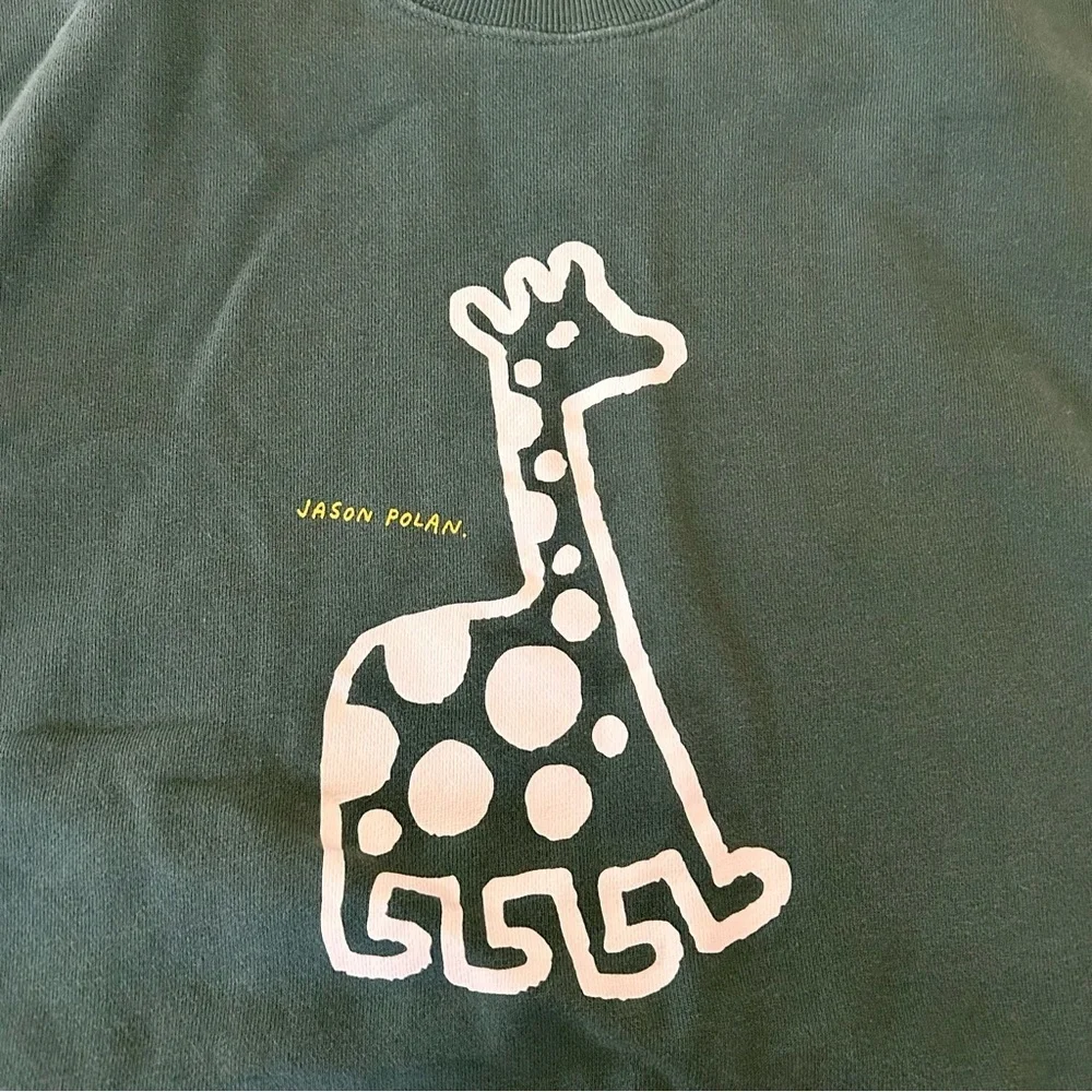 Uniqlo x Jason Polan Sweatshirt US size Men XL Green Giraffe UT NWT SOLD OUT!!!! - Picture 5 of 7